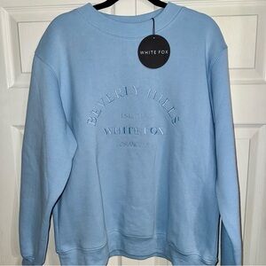 NEW with tags White Fox Best of both oversized sweatshirt sweater icy blue S/M